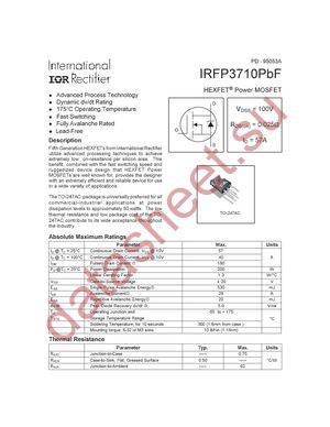 IRFP3710PBF datasheet  